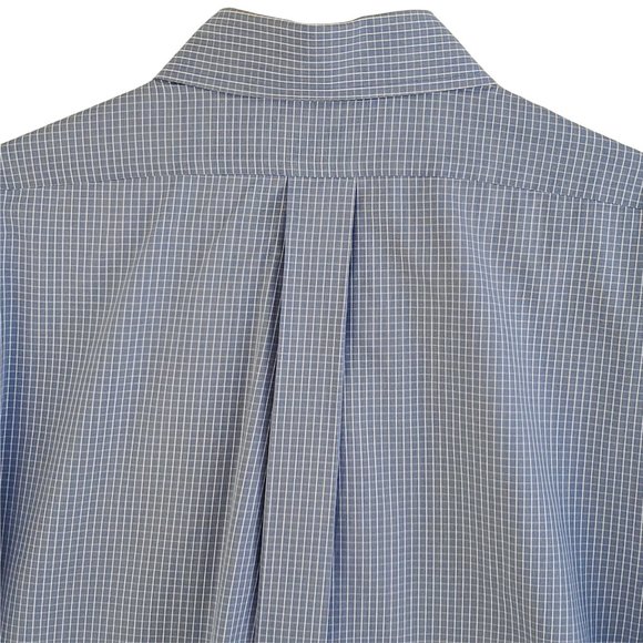 Brooks Brothers Men's L Check Shirt Blue & White Button Pocket Drop Tail Cotton - Picture 8 of 11